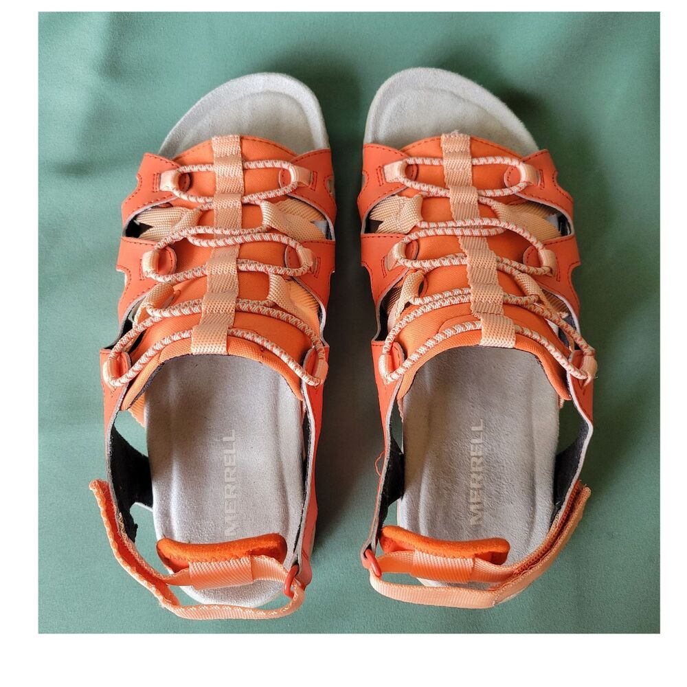Merrell Terran Cage Sport Sandals Women's Size 6 Goldfish Orange Outdoor Walking - Picture 2 of 13